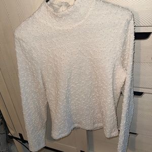Long sleeved white sequin shirt